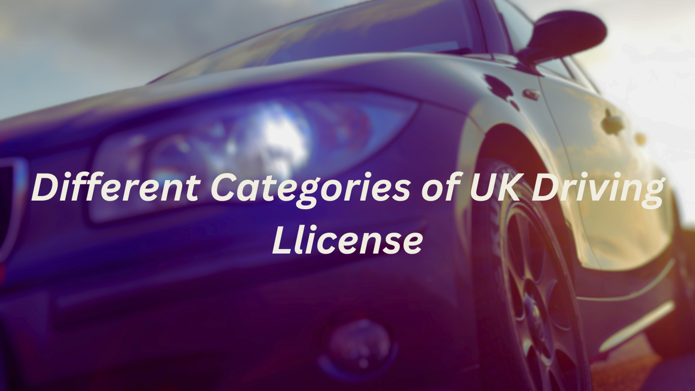 different categories of UK driving license